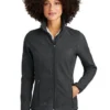 Eddie Bauer Jacket: Women's EB533 GRY Grey Shaded Crosshatch Soft Shell Jacket