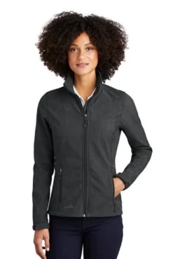 Eddie Bauer Jacket: Women's EB533 GRY Grey Shaded Crosshatch Soft Shell Jacket