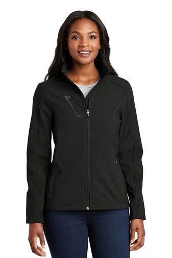 Port Authority Jackets: Women's L324 BLK Black Welded Soft Shell Jacket 1 Port Authority Jackets: Women's L324 BLK Black Welded Soft Shell Jacket