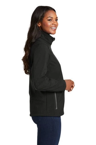Port Authority Jackets: Women's L324 BLK Black Welded Soft Shell Jacket 3 Port Authority Jackets: Women's L324 BLK Black Welded Soft Shell Jacket - Image 3