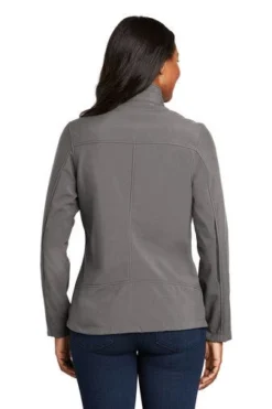 Port Authority Jackets: Women's L324 DSMK Deep Smoke Welded Soft Shell Jacket -Eagle Shop 6322 deepsmoke 2 l324deepsmokemodelback2 337w