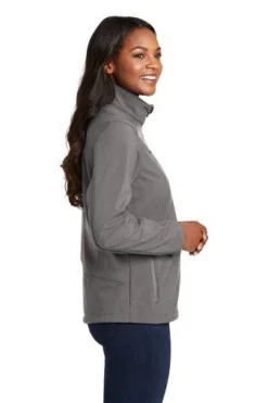 Port Authority Jackets: Women's L324 DSMK Deep Smoke Welded Soft Shell Jacket -Eagle Shop 6322 deepsmoke 3 l324deepsmokemodelside2 337w