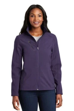 Port Authority Jackets: Women's L324 PURP Posh Purple Welded Soft Shell Jacket