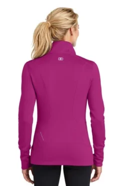 Ogio Jackets: Women's LOE700 PNK Flush Pink Endurance Fulcrum Full Zip 9 Ogio Jackets: Women's LOE700 PNK Flush Pink Endurance Fulcrum Full Zip -Eagle Shop 6576 flushpink 2 loe700flushpinkmodelback1 337w