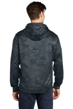 Sport-Teck Sweatshirts: Men's ST240 DSG Dark Smoke Grey Sport-Wick CamoHex Fleece Hooded Pullover 7 Sport-Teck Sweatshirts: Men's ST240 DSG Dark Smoke Grey Sport-Wick CamoHex Fleece Hooded Pullover -Eagle Shop 6647 dksmkgy 2 st240dksmkgymodelback1 337w