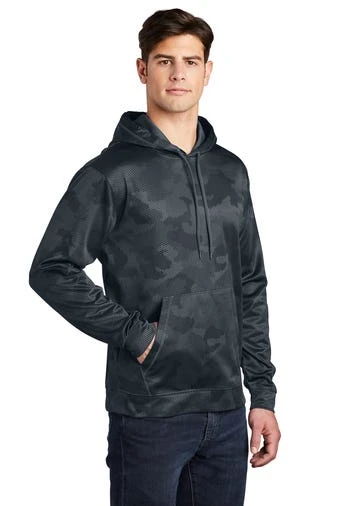 Sport-Teck Sweatshirts: Men's ST240 DSG Dark Smoke Grey Sport-Wick CamoHex Fleece Hooded Pullover 2 Sport-Teck Sweatshirts: Men's ST240 DSG Dark Smoke Grey Sport-Wick CamoHex Fleece Hooded Pullover - Image 2