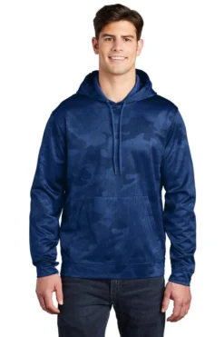 Sport-Teck Sweatshirts: Men's ST240 TR True Royal Sport-Wick CamoHex Fleece Hooded Pullover