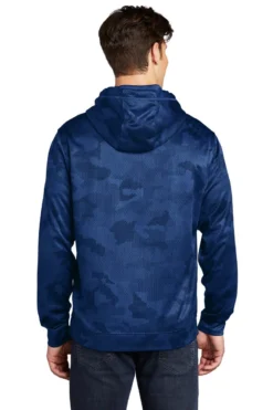 Sport-Teck Sweatshirts: Men's ST240 TR True Royal Sport-Wick CamoHex Fleece Hooded Pullover 5 Sport-Teck Sweatshirts: Men's ST240 TR True Royal Sport-Wick CamoHex Fleece Hooded Pullover -Eagle Shop 6647 trueroyal 2 st240trueroyalmodelback1 1200w