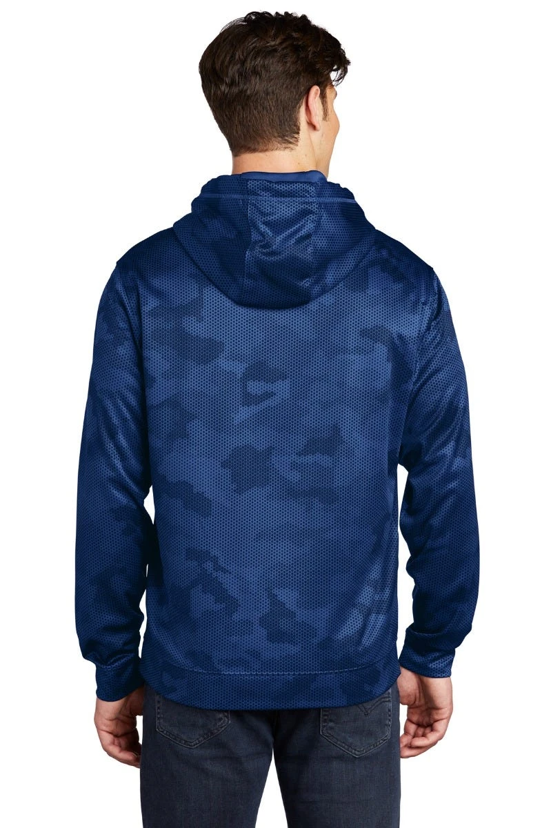 Sport-Teck Sweatshirts: Men's ST240 TR True Royal Sport-Wick CamoHex Fleece Hooded Pullover 3 Sport-Teck Sweatshirts: Men's ST240 TR True Royal Sport-Wick CamoHex Fleece Hooded Pullover - Image 3