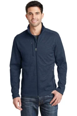 Port Authority Jackets: Men's F231 NVY Navy Digi Stripe Fleece Jacket
