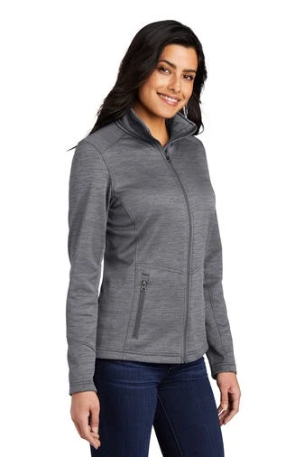 Port Authority Jackets: Women's L231 BLK Black Digi Stripe Fleece Jacket 2 Port Authority Jackets: Women's L231 BLK Black Digi Stripe Fleece Jacket - Image 2