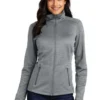 Port Authority Jackets: Women's L231 GRY Grey Digi Stripe Fleece Jacket