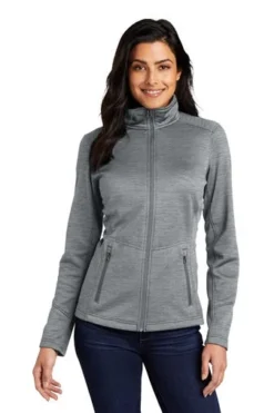 Port Authority Jackets: Women's L231 GRY Grey Digi Stripe Fleece Jacket