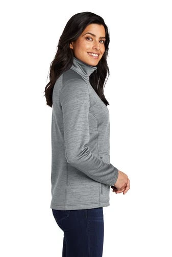 Port Authority Jackets: Women's L231 GRY Grey Digi Stripe Fleece Jacket 3 Port Authority Jackets: Women's L231 GRY Grey Digi Stripe Fleece Jacket - Image 3