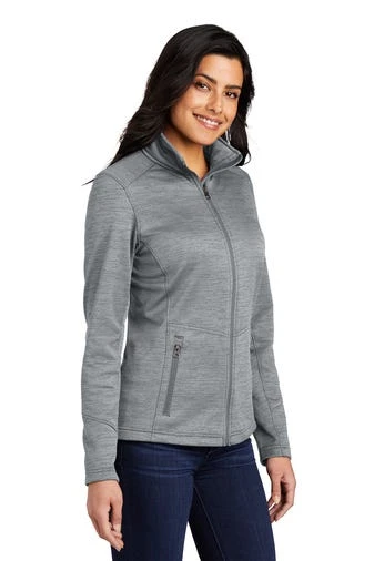 Port Authority Jackets: Women's L231 GRY Grey Digi Stripe Fleece Jacket 2 Port Authority Jackets: Women's L231 GRY Grey Digi Stripe Fleece Jacket - Image 2
