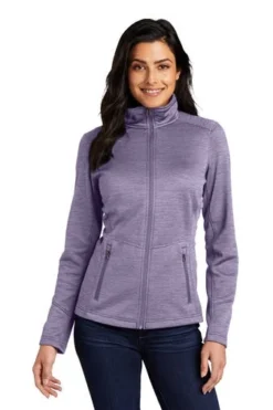 Port Authority Jackets: Women's L231 PURP Purple Digi Stripe Fleece Jacket