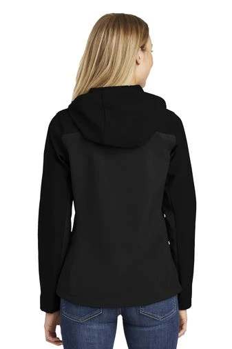 Port Authority Jackets: Women's L335 BLK Black Hooded Core Soft Shell Jacket 4 Port Authority Jackets: Women's L335 BLK Black Hooded Core Soft Shell Jacket - Image 4