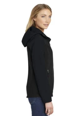 Port Authority Jackets: Women's L335 BLK Black Hooded Core Soft Shell Jacket 6 Port Authority Jackets: Women's L335 BLK Black Hooded Core Soft Shell Jacket -Eagle Shop 6953 black 3 l335blackmodelside 337w 1