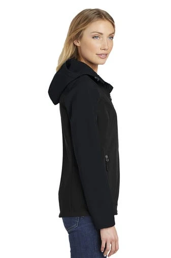 Port Authority Jackets: Women's L335 BLK Black Hooded Core Soft Shell Jacket 3 Port Authority Jackets: Women's L335 BLK Black Hooded Core Soft Shell Jacket - Image 3