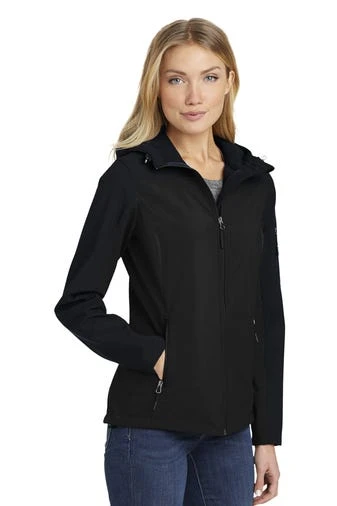 Port Authority Jackets: Women's L335 BLK Black Hooded Core Soft Shell Jacket 2 Port Authority Jackets: Women's L335 BLK Black Hooded Core Soft Shell Jacket - Image 2