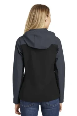 Port Authority Jackets: Women's L335 GRY Black Battleship Grey Hooded Core Soft Shell Jacket 7 Port Authority Jackets: Women's L335 GRY Black Battleship Grey Hooded Core Soft Shell Jacket -Eagle Shop 6953 blackbatlgry 2 l335blackbatlgrymodelback 337w
