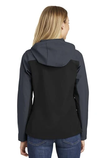 Port Authority Jackets: Women's L335 GRY Black Battleship Grey Hooded Core Soft Shell Jacket 4 Port Authority Jackets: Women's L335 GRY Black Battleship Grey Hooded Core Soft Shell Jacket - Image 4