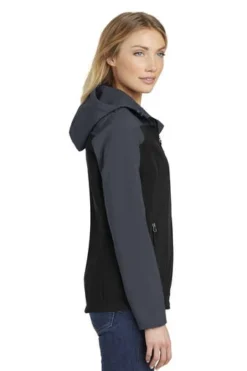 Port Authority Jackets: Women's L335 GRY Black Battleship Grey Hooded Core Soft Shell Jacket 6 Port Authority Jackets: Women's L335 GRY Black Battleship Grey Hooded Core Soft Shell Jacket -Eagle Shop 6953 blackbatlgry 3 l335blackbatlgrymodelside 337w