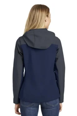 Port Authority Jackets: Women's L335 NVYGRY Dress Blue Navy Battleship Grey Hooded Core Soft Shell Jacket 7 Port Authority Jackets: Women's L335 NVYGRY Dress Blue Navy Battleship Grey Hooded Core Soft Shell Jacket -Eagle Shop 6953 dbnvybatgry 2 l335dbnvybatgrymodelback 337w