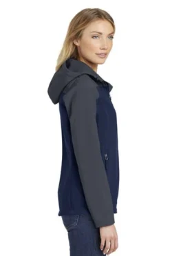 Port Authority Jackets: Women's L335 NVYGRY Dress Blue Navy Battleship Grey Hooded Core Soft Shell Jacket 6 Port Authority Jackets: Women's L335 NVYGRY Dress Blue Navy Battleship Grey Hooded Core Soft Shell Jacket -Eagle Shop 6953 dbnvybatgry 3 l335dbnvybatgrymodelside 337w