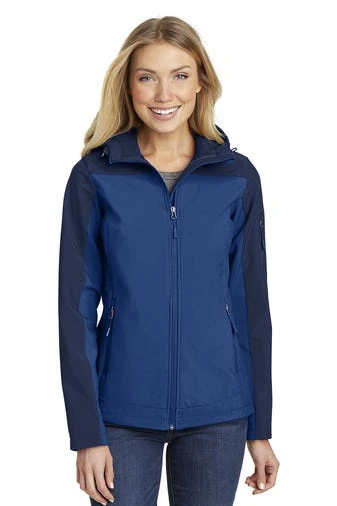 Port Authority Jackets: Women's L335 NVYBLU Night Sky Blue Dress Blue Navy Hooded Core Soft Shell Jacket 1 Port Authority Jackets: Women's L335 NVYBLU Night Sky Blue Dress Blue Navy Hooded Core Soft Shell Jacket