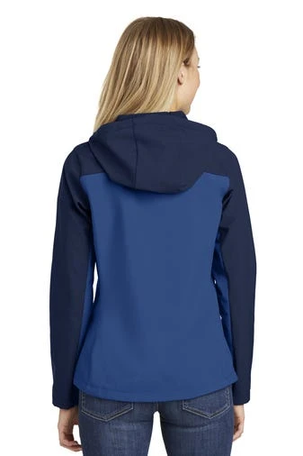 Port Authority Jackets: Women's L335 NVYBLU Night Sky Blue Dress Blue Navy Hooded Core Soft Shell Jacket 4 Port Authority Jackets: Women's L335 NVYBLU Night Sky Blue Dress Blue Navy Hooded Core Soft Shell Jacket - Image 4