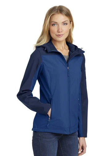 Port Authority Jackets: Women's L335 NVYBLU Night Sky Blue Dress Blue Navy Hooded Core Soft Shell Jacket 2 Port Authority Jackets: Women's L335 NVYBLU Night Sky Blue Dress Blue Navy Hooded Core Soft Shell Jacket - Image 2