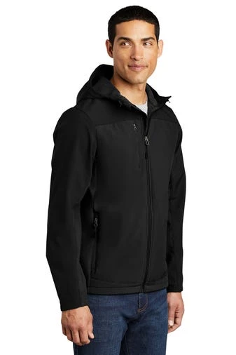 Port Authority Jackets: Men's J335 BLK Black Hooded Core Soft Shell Jacket 2 Port Authority Jackets: Men's J335 BLK Black Hooded Core Soft Shell Jacket - Image 2