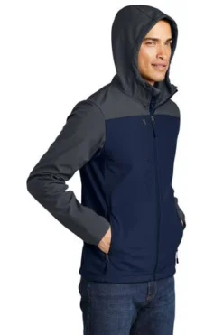 Port Authority Jackets: Men's J335 NVYGRY Dress Blue Navy Battleship Grey Hooded Core Soft Shell Jacket 7 Port Authority Jackets: Men's J335 NVYGRY Dress Blue Navy Battleship Grey Hooded Core Soft Shell Jacket -Eagle Shop 6954 dsbnvbtgy 4 j335dsbnvbtgymodelhood1 337w