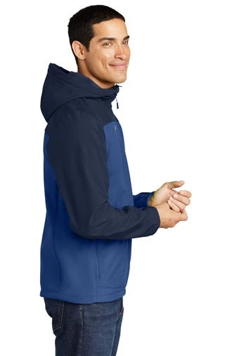 Port Authority Jackets: Men's J335 NVYBLU Night Sky Blue/ Dress Blue Navy Hooded Core Soft Shell Jacket 4 Port Authority Jackets: Men's J335 NVYBLU Night Sky Blue/ Dress Blue Navy Hooded Core Soft Shell Jacket - Image 4