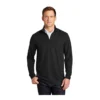 Port Authority Sweatshirts: Men's K806 BLK Pinpoint Mesh 1/2-Zip Sweater