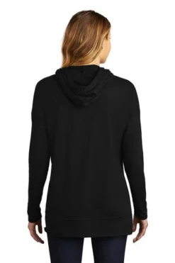 District Sweatshirts: Women's DT671 BLK Black Featherweight French Terry Hoodie -Eagle Shop 9748 black 2 dt671blackmodelback 337w