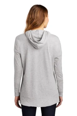 District Sweatshirts: Women's DT671 LHG Light Heather Grey Featherweight French Terry Hoodie 5 District Sweatshirts: Women's DT671 LHG Light Heather Grey Featherweight French Terry Hoodie -Eagle Shop 9748 lighththrgry 2 dt671lighththrgrymodelback 1200w