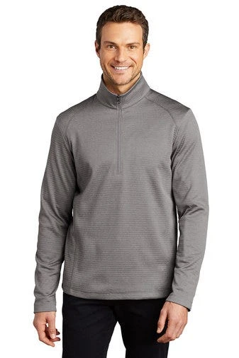 Port Authority Sweatshirts: Men's F248 GGH Gusty Grey Heather Diamond 1/4 Zip Pull Over 1 Port Authority Sweatshirts: Men's F248 GGH Gusty Grey Heather Diamond 1/4 Zip Pull Over