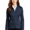 Port Authority Sweatshirts: Women's L249 DBNH Dress Blue Navy Heather Diamond Full Zip