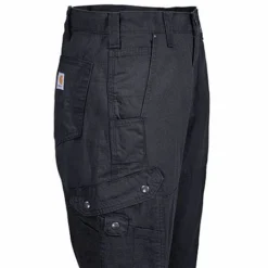 Carhartt Pants: Men's B342 BLK Black Ripstop Cotton Cargo Work Pants