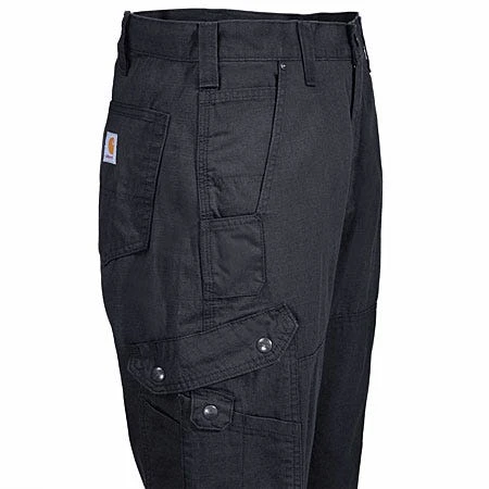 Carhartt Pants: Men's B342 BLK Black Ripstop Cotton Cargo Work Pants 1 Carhartt Pants: Men's B342 BLK Black Ripstop Cotton Cargo Work Pants
