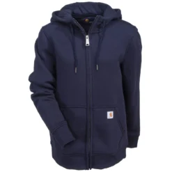 Carhartt Sweatshirts: Women's Heavyweight Clarksburg Navy 102788 412 Full-Zip Hoodie -Eagle Shop carhartt 102788 412 f 01