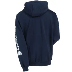 Carhartt Sweatshirts: Men's K288 472 New Navy Blue Midweight Hooded Logo Sweatshirt