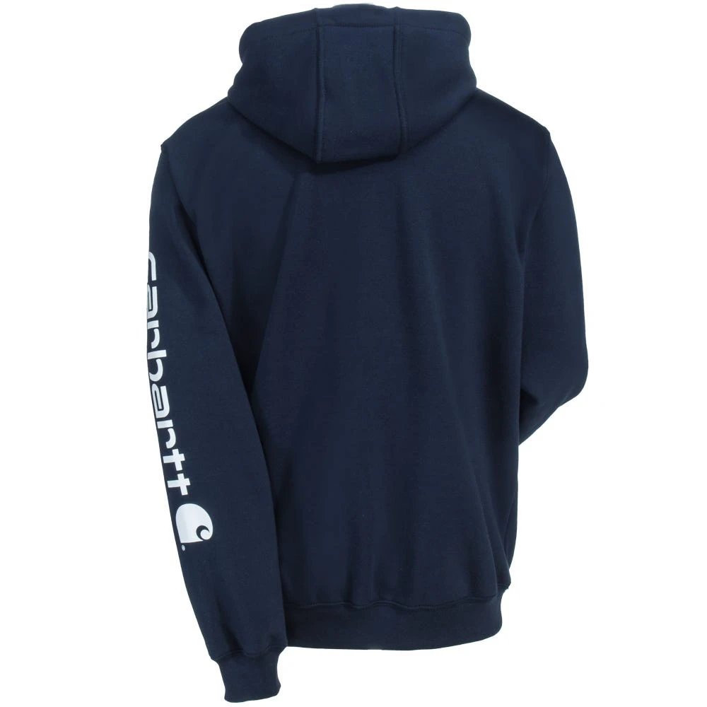 Carhartt Sweatshirts: Men's K288 472 New Navy Blue Midweight Hooded Logo Sweatshirt 1 Carhartt Sweatshirts: Men's K288 472 New Navy Blue Midweight Hooded Logo Sweatshirt