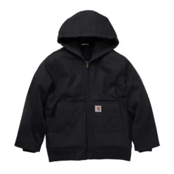 Carhartt Jackets: Boys' CP8545 BLK Black Cotton Canvas Lined Jacket
