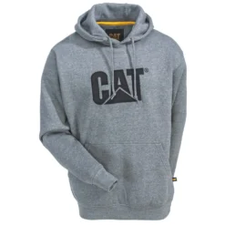 CAT Apparel Sweatshirts: Men's W10646 004 Dark Heather Grey Trademark Hooded Sweatshirt 7 CAT Apparel Sweatshirts: Men's W10646 004 Dark Heather Grey Trademark Hooded Sweatshirt -Eagle Shop cat w10646 dhtr f 01