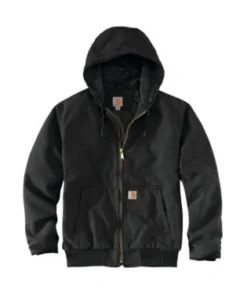 Carhartt Outterwear: Men's 104050 BLK Washed Duck Insulated Loose Fit Active Jacket