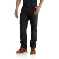 Carhartt Pants: Men's 102517 001 Black Rugged Flex Rigby Five-Pocket Canvas Work Pants