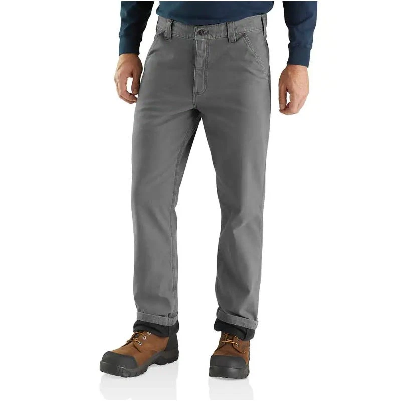 Carhartt Pants: Men's 103342 039 Gravel Rugged Flex Relaxed Fit Canvas Flannel-Lined Utility Work Pant 1 Carhartt Pants: Men's 103342 039 Gravel Rugged Flex Relaxed Fit Canvas Flannel-Lined Utility Work Pant